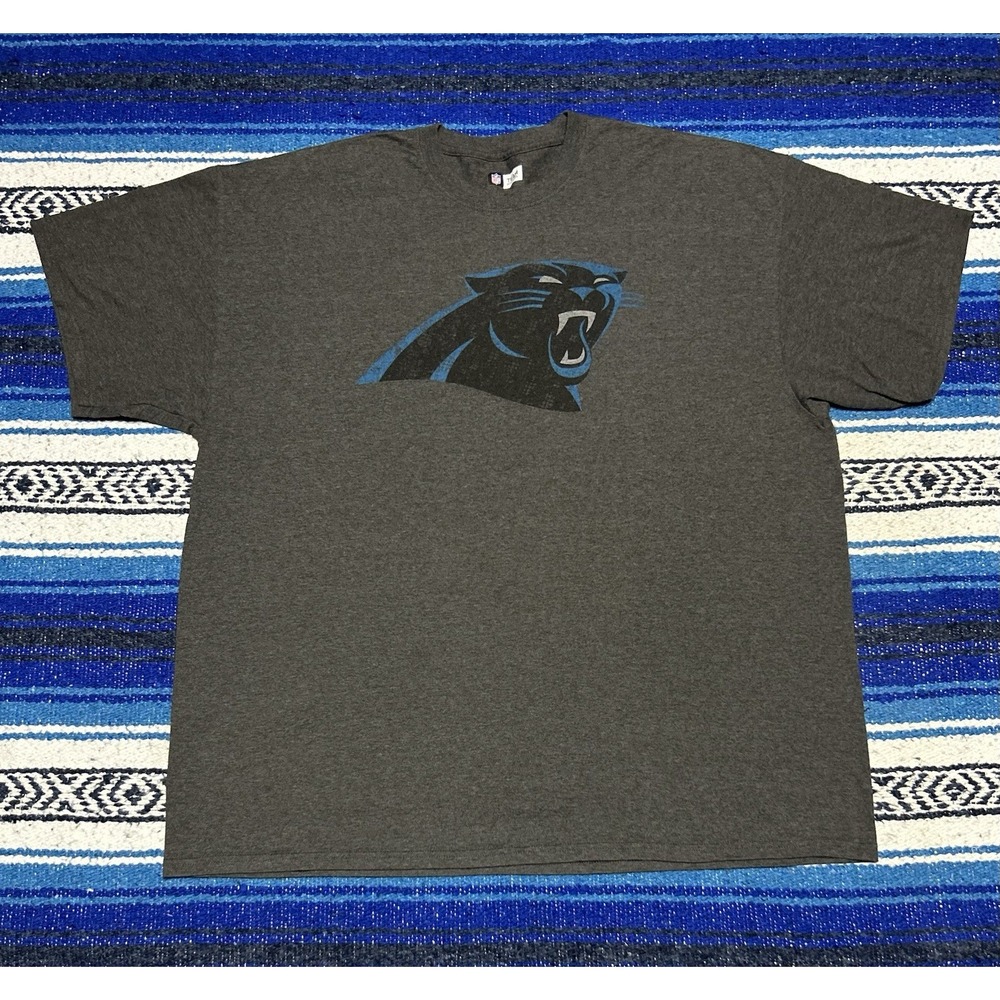 Carolina Panthers NFL Team Apparel T Shirt Mens 2XL Gray Football Logo Tee